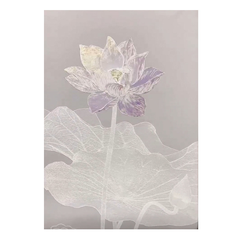 Modern Textured Canvas Oil Painting 6 Color Print Method Hand Painted Flower Picture for Living Room Art Relief Painting