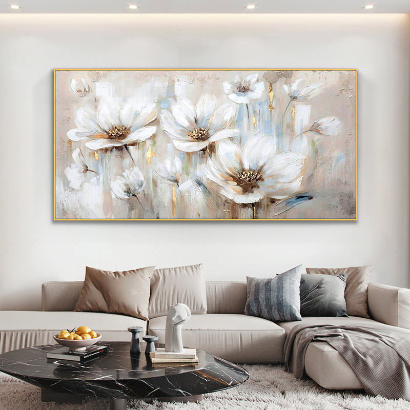 Hand Painted Oil Painting on Textured Canvas - Modern Abstract Style with Customized Size